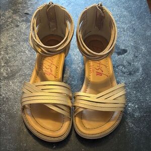 Girls Metallic Gold Strappy Sandals